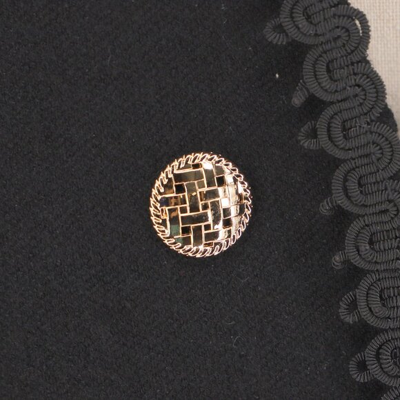 NWT SIONI Faux Double Breasted Scalloped Short Open Jacket Black Size M - Picture 9 of 12